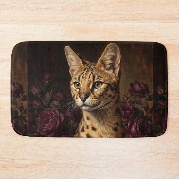 Item preview, Noble Serval Cat Vintage Oil Portrait designed and sold by Real Beast Art.