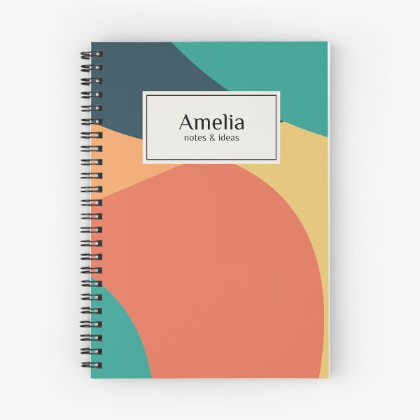 Item preview, Amelia Personalized Retro Color Block Notebook Cover designed and sold by AhmedZouita.