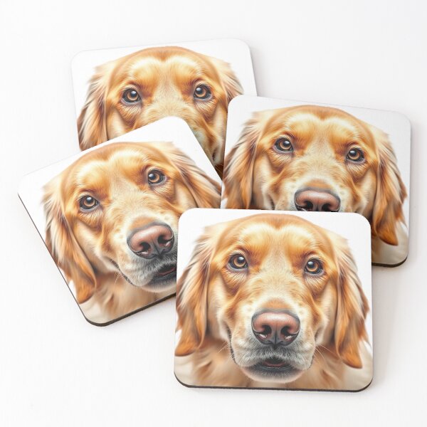 Item preview, Realistic Cute Golden Retriever Dog Portrait Art designed and sold by IntelliMindDesigns.