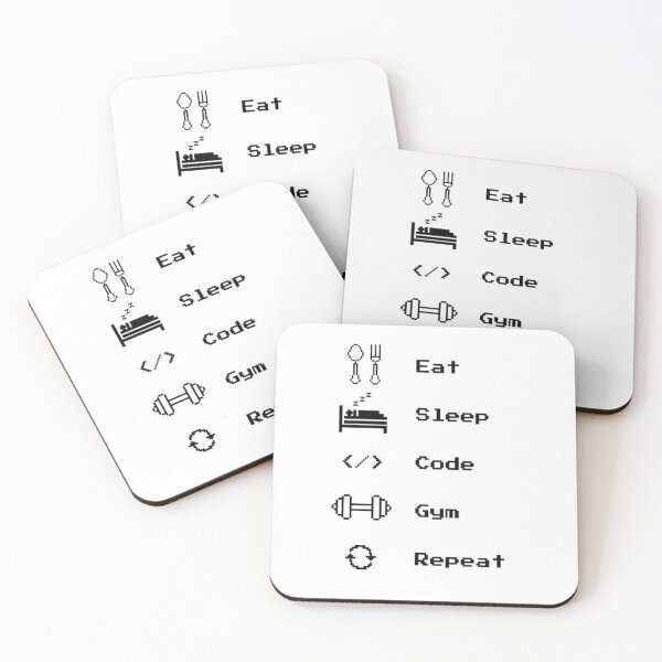 Item preview, Eat Sleep Code Gym Pixel Art Routine designed and sold by The-SilentPlace.