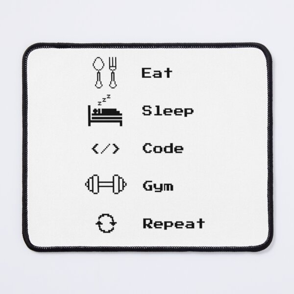 Item preview, Eat Sleep Code Gym Pixel Art Routine designed and sold by The-SilentPlace.