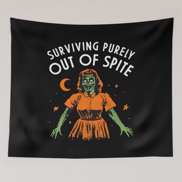 Item preview, Surviving Purely Out Of Spite Funny Retro Zombie designed and sold by ketttitisandnon.