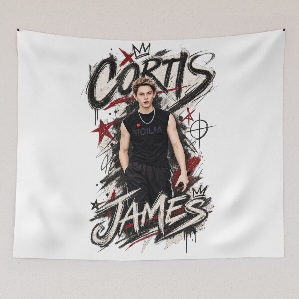Item preview, James CORTIS Layered Brush Sticker | Abstract Text Decal designed and sold by Valeree Store.