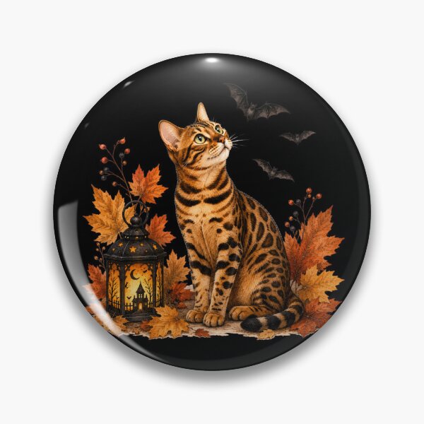 Item preview, Bengal Cat Watching Bats | Halloween Cat designed and sold by PAPIRO SIGLO XXI.