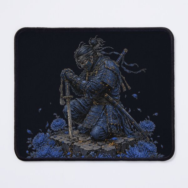 Item preview, Indigo Ronin Among Blue Chrysanthemums designed and sold by -DEEWOLF-.