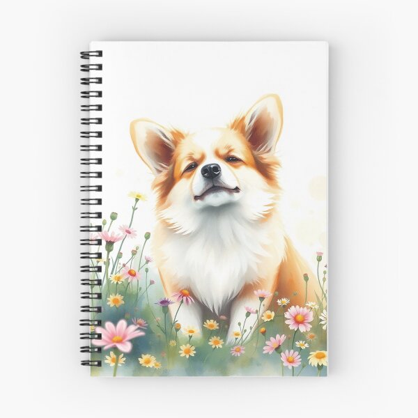 Item preview, Cute Corgi Sitting In Wildflower Field designed and sold by IntelliMindDesigns.