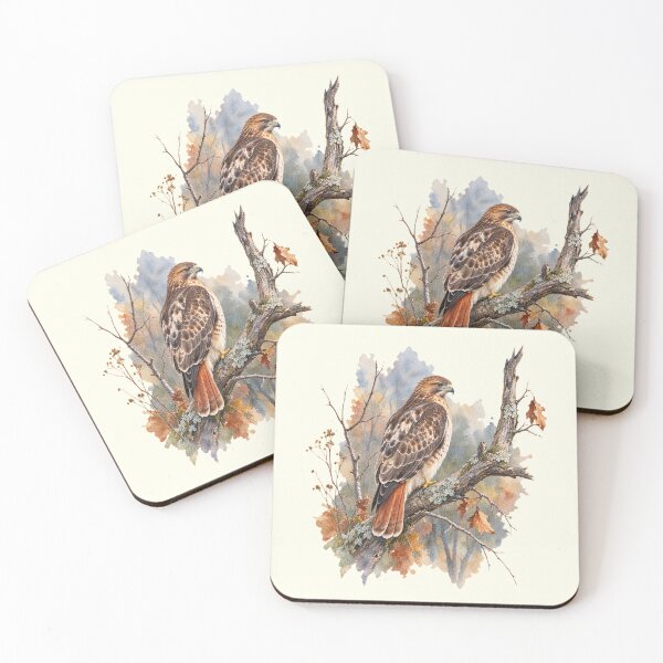 Item preview, Red-Tailed Hawk – Quiet Woodland Bird Art designed and sold by SusanSweetArt.