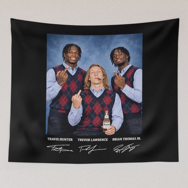 Item preview, Travis Hunter Trevor Lawrence Brian Thomas Jr Middle Finger Funny designed and sold by gernays.