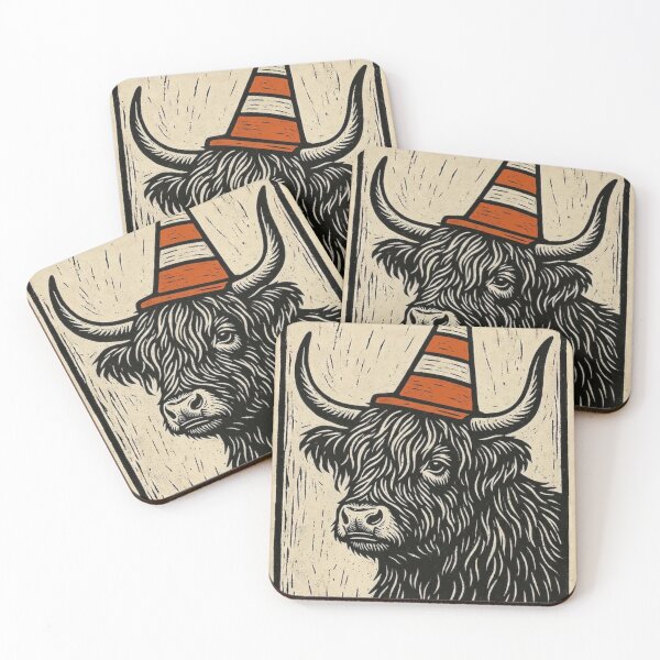 Item preview, Scottish Highland Cow Scotland Original Custom Vintage Poster Wall Art Design Pillow Gift designed and sold by Cool Robot Bro..