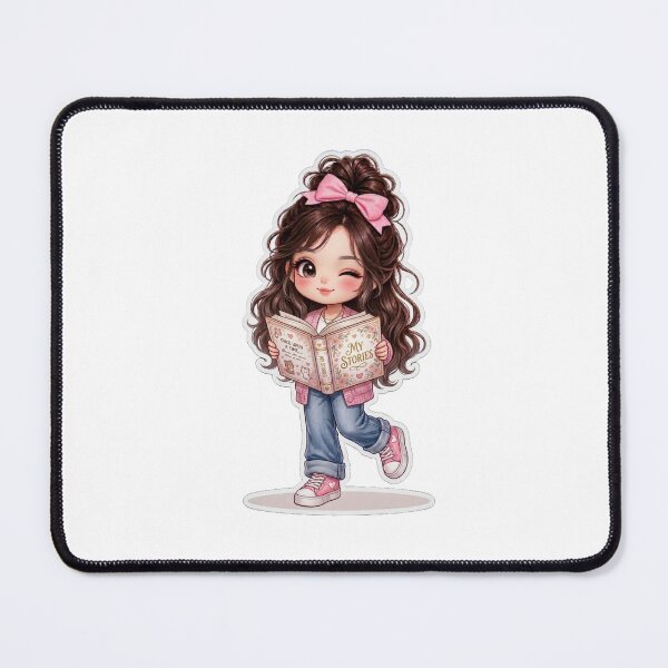 Item preview, Kawaii Book Lover Girl Cute Reading designed and sold by Sidra digital art 8277237.