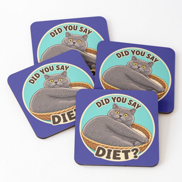 Item preview, Did You Say Diet? Funny Chubby Cat – Food Lover Cat Meme designed and sold by NoodlesTheCat.