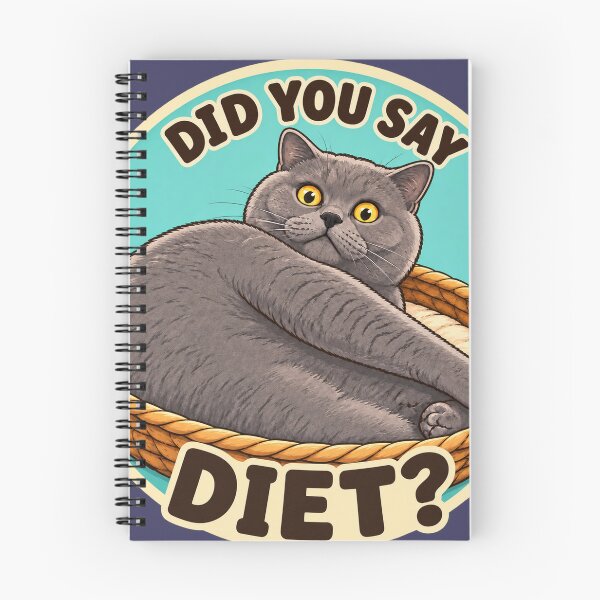 Item preview, Did You Say Diet? Funny Chubby Cat – Food Lover Cat Meme designed and sold by NoodlesTheCat.