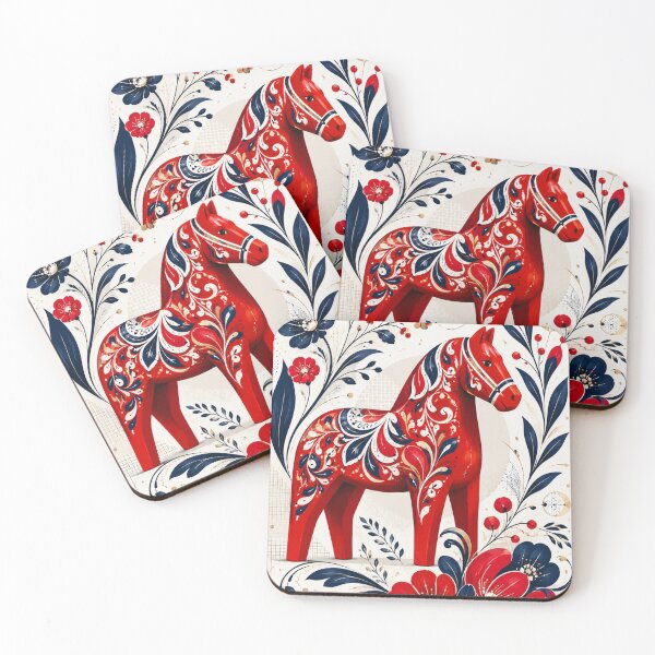 Item preview, Swedish Dala Horses Red, Funny Dala Horses  designed and sold by Owneysweet.