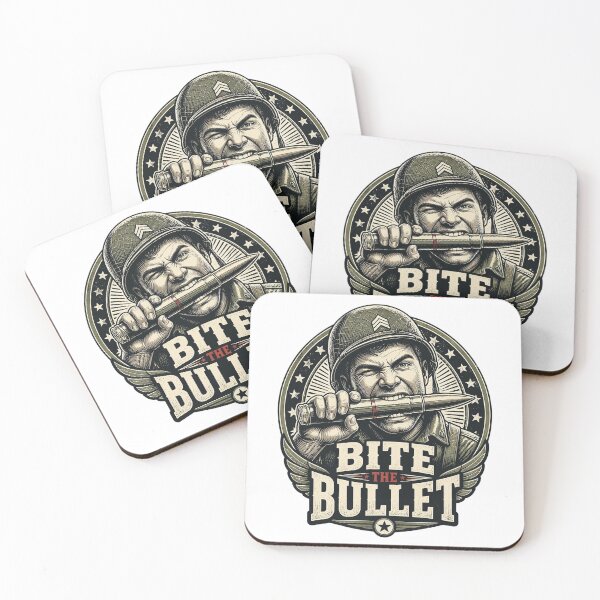 Item preview, Bite The Bullet Vintage Military Soldier Tough Attitude Graphic Tee Design designed and sold by Nubian Style.