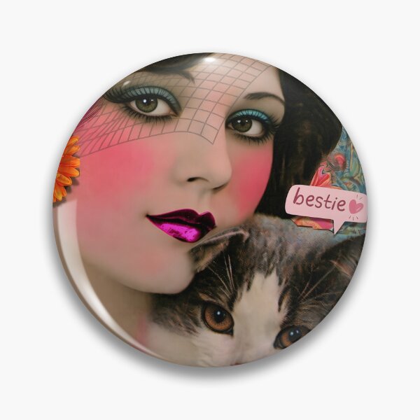Item preview, "Alone With My Cat", Vintage 20's Lady designed and sold by AsheDinaArt.