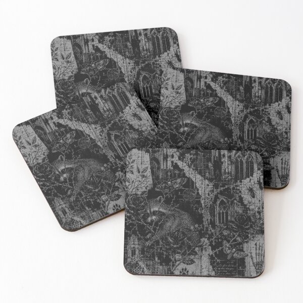 Item preview, Raccoon Death Moths and Black Roses Gothic Grunge  designed and sold by Kaurisdigital.