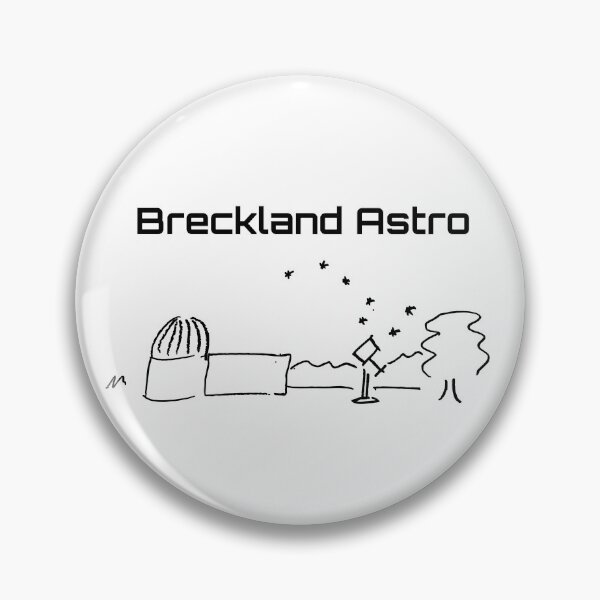 Artikelvorschau, Breckland-Observatorium (schwarz auf weiß mit Text) entworfen und verkauft von Breckland Astro.
