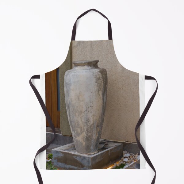 Item preview, Weathered Large Ceramic Vase on Stone Pedestal by Exterior Wall for Outdoor Decor designed and sold by Nmallia.