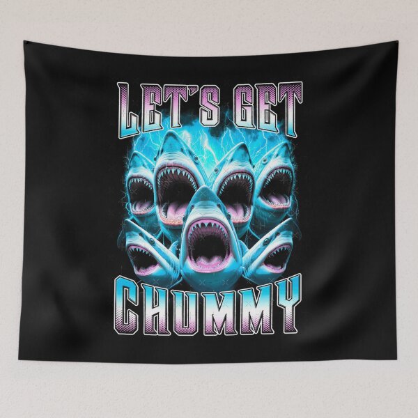 Item preview, Shark Lover Let's Get Chummy Funny Vintage Sharks   designed and sold by aynorsadier.
