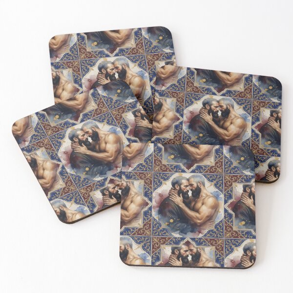 Item preview, Gothic Tile Lovers – Romantic Bearded Men Ornamental Pattern designed and sold by ZhivanCrimson.