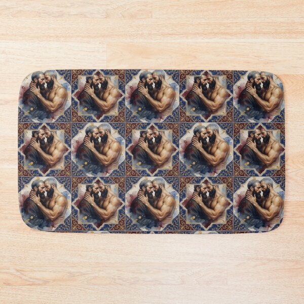 Item preview, Gothic Tile Lovers – Romantic Bearded Men Ornamental Pattern designed and sold by ZhivanCrimson.