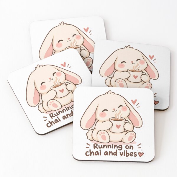 Item preview, Running on Chai and Vibes Cute Bunny Sticker designed and sold by BLOOMVELLE.