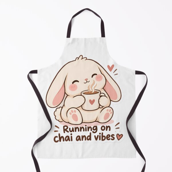 Item preview, Running on Chai and Vibes Cute Bunny Sticker designed and sold by BLOOMVELLE.
