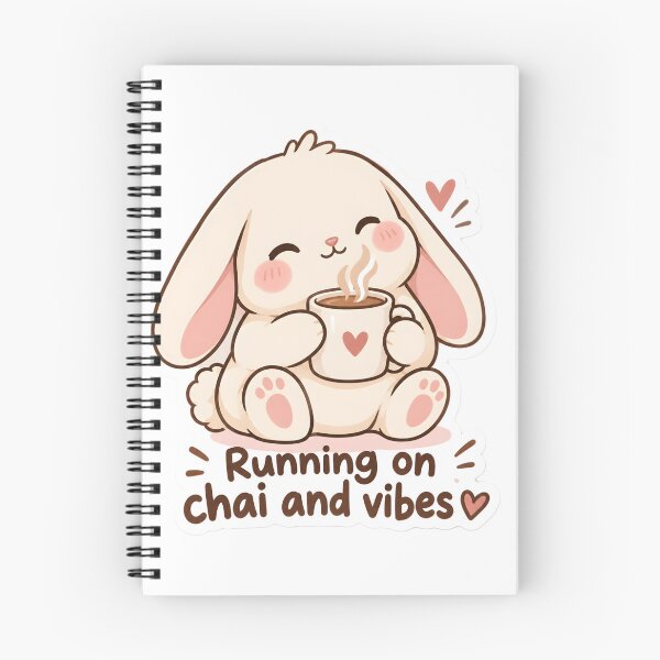 Item preview, Running on Chai and Vibes Cute Bunny Sticker designed and sold by BLOOMVELLE.