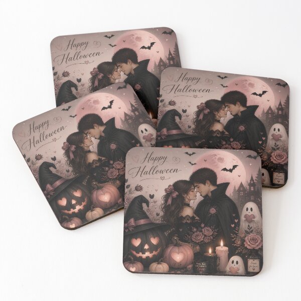 Item preview, Moonlit Halloween Couple designed and sold by PicParadiz.
