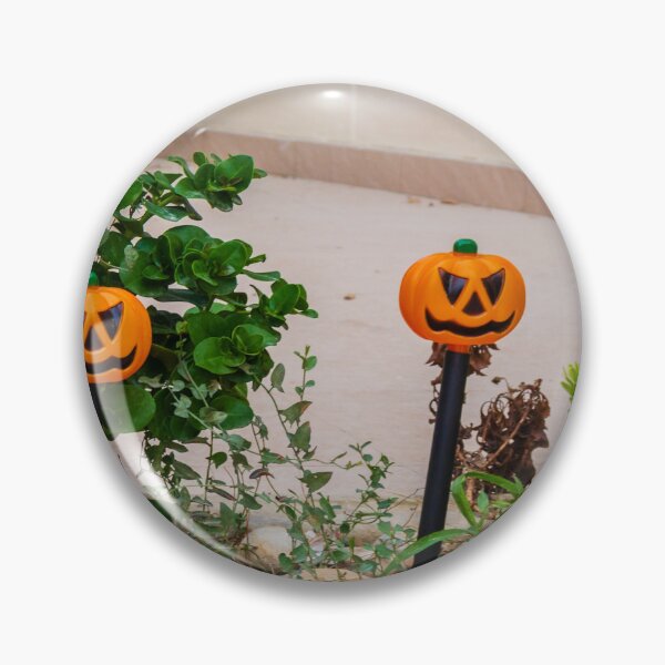 Item preview, Halloween Pumpkin Lantern Stakes Decor In Garden With Greenery And Bright Orange Jack-O'-Lantern Faces designed and sold by Nmallia.