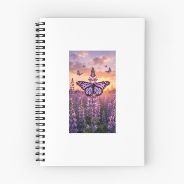 Item preview, Purple Butterfly resting on Lavender Lupin Flowers at Sunset designed and sold by Ak-art-shop.