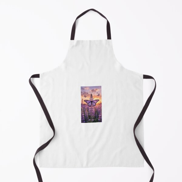 Item preview, Purple Butterfly resting on Lavender Lupin Flowers at Sunset designed and sold by Ak-art-shop.
