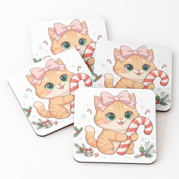 Item preview, Cute Candy Cane Christmas Ginger Cat designed and sold by Luna's World .