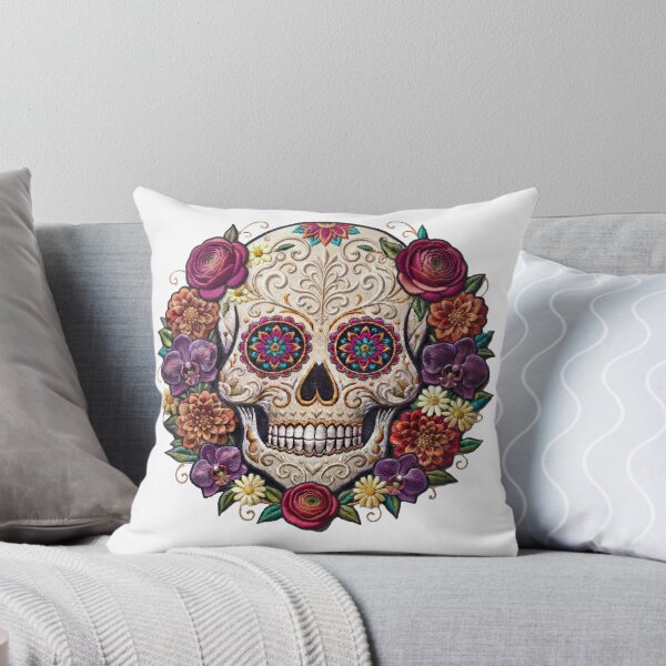 Item preview, Embroidered sugar skull  designed and sold by Anne Londez Studio.