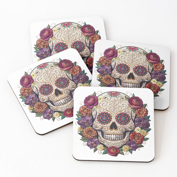 Item preview, Embroidered sugar skull  designed and sold by Anne Londez Studio.