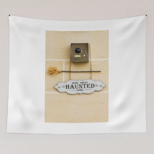Item preview, Home Sweet Haunted Home Sign With Intercom and Broom Decor For Halloween designed and sold by Nmallia.