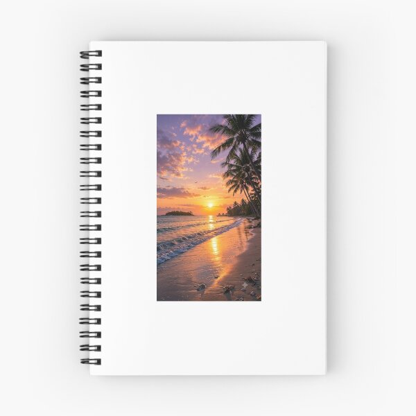Item preview, Tropical Beach Sunset with Palm Trees and Island Silhouette designed and sold by Ak-art-shop.