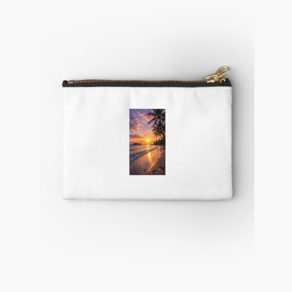 Item preview, Tropical Beach Sunset with Palm Trees and Island Silhouette designed and sold by Ak-art-shop.