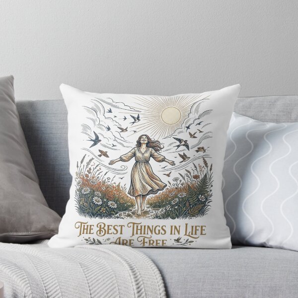 Item preview, The Best Things In Life Are Free Boho Vintage Nature Woman Graphic Tee Design designed and sold by Nubian Style.