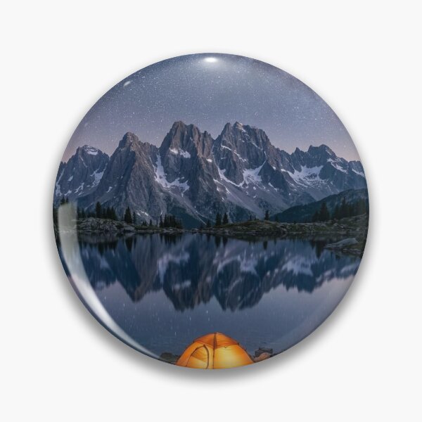 Item preview, Illuminated Tent under the Milky Way over an Alpine Lake designed and sold by Ak-art-shop.