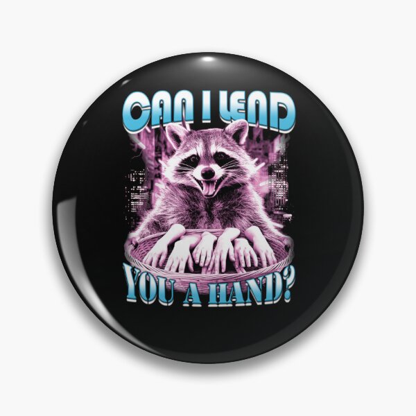 Item preview, Can I Lend You a Hand Funny Raccoon Vintage 90's Bootleg HipHop Street Cat Trash Panda   designed and sold by aynorsadier.