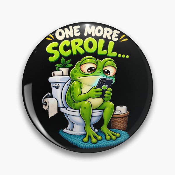 Item preview, Funny Frog Scrolling on Phone T-Shirt – One More Scroll Bathroom Humor designed and sold by Angelle55.