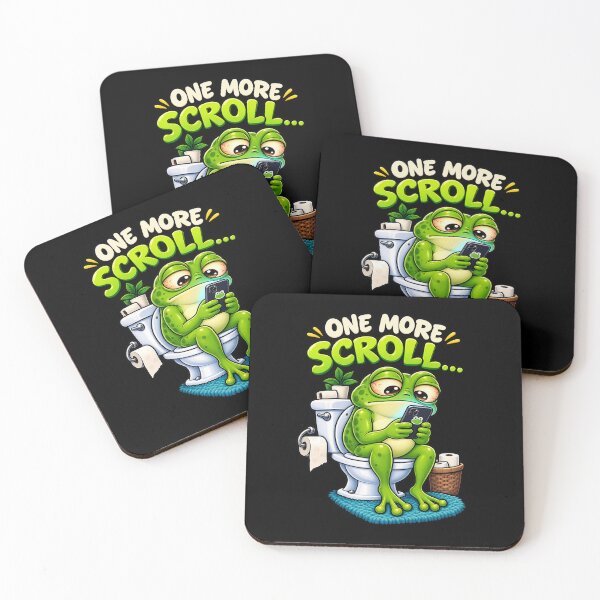 Item preview, Funny Frog Scrolling on Phone T-Shirt – One More Scroll Bathroom Humor designed and sold by Angelle55.