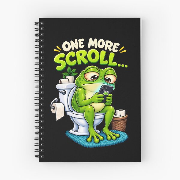 Item preview, Funny Frog Scrolling on Phone T-Shirt – One More Scroll Bathroom Humor designed and sold by Angelle55.
