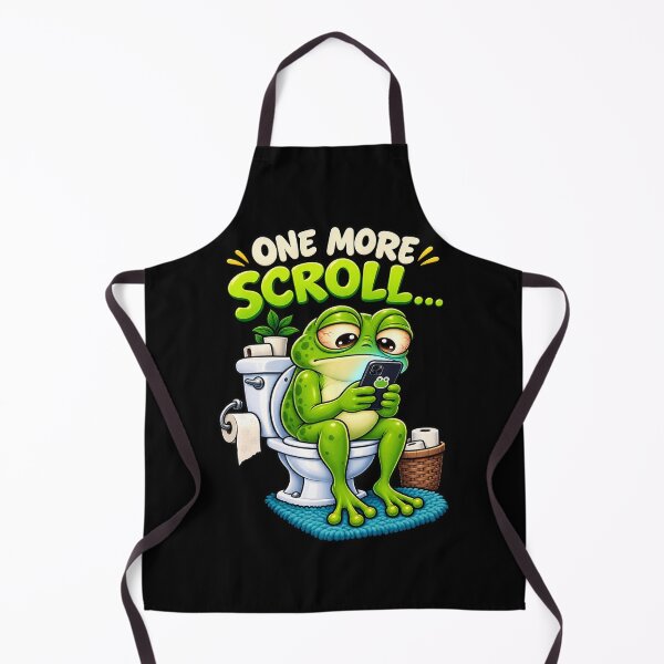 Item preview, Funny Frog Scrolling on Phone T-Shirt – One More Scroll Bathroom Humor designed and sold by Angelle55.