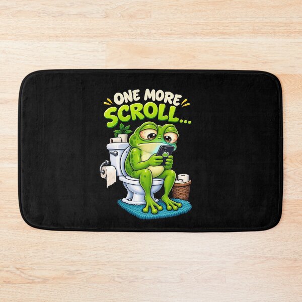 Item preview, Funny Frog Scrolling on Phone T-Shirt – One More Scroll Bathroom Humor designed and sold by Angelle55.