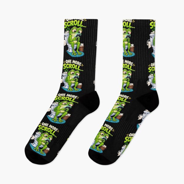Item preview, Funny Frog Scrolling on Phone T-Shirt – One More Scroll Bathroom Humor designed and sold by Angelle55.