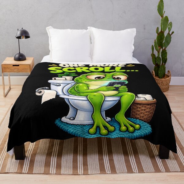 Item preview, Funny Frog Scrolling on Phone T-Shirt – One More Scroll Bathroom Humor designed and sold by Angelle55.