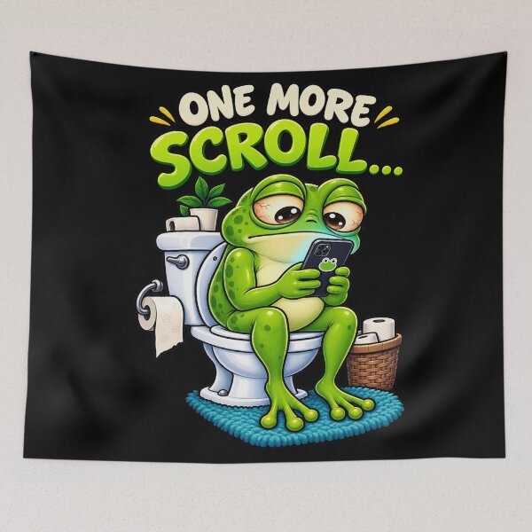 Item preview, Funny Frog Scrolling on Phone T-Shirt – One More Scroll Bathroom Humor designed and sold by Angelle55.