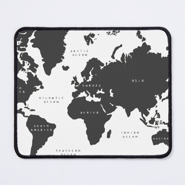 Item preview, World Map - Black and White designed and sold by Those Pencil Shavings.